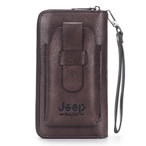 Men's Retro Clutch Leather Wallet Casual Wristband Money Purses