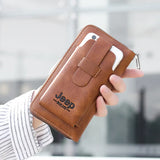 Men's Retro Clutch Leather Wallet Casual Wristband Money Purses