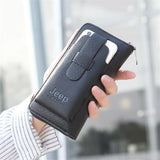 Men's Retro Clutch Leather Wallet Casual Wristband Money Purses