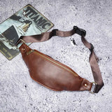 Men's Retro Waist Bag Waterproof PU Leather Chest Bag Casual Men's Messenger Bag
