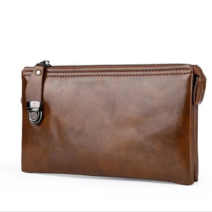Men's Retro Wallet PU Hand Bag with Safety Lock