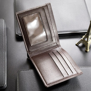 Men's Short Soft Leather Wallet PU Leather Young Male Student Wallet