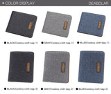 Men's Short Wallet Cowboy Canvas Business Male Thin Small Money