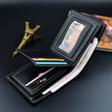 Men's Short Wallet Casual Lychee Pattern Money Clip