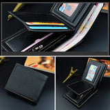 Men's Short Wallet Casual Lychee Pattern Money Clip