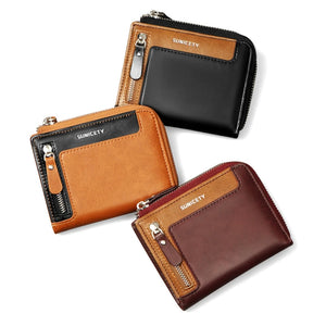 Men's Short Wallet Soft PU Leather Purse