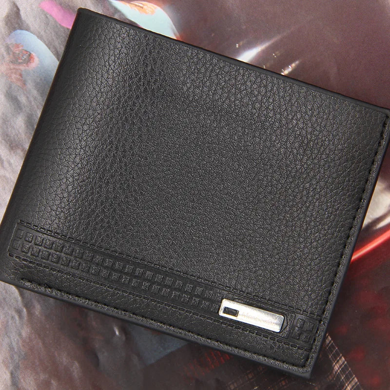 Men's Short Wallet PU Leather Multi-card Slot Bill Fold Slim