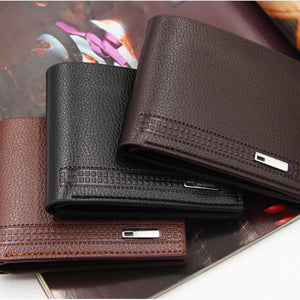 Men's Short Wallet PU Leather Multi-card Slot Bill Fold Slim