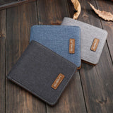 Men's Short Wallet Japanese Casual Canvas Bag Slim Ticket Holder