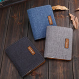 Men's Short Wallet Japanese Casual Canvas Bag Slim Ticket Holder