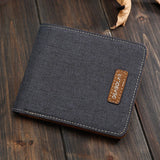 Men's Short Wallet Japanese Casual Canvas Bag Slim Ticket Holder
