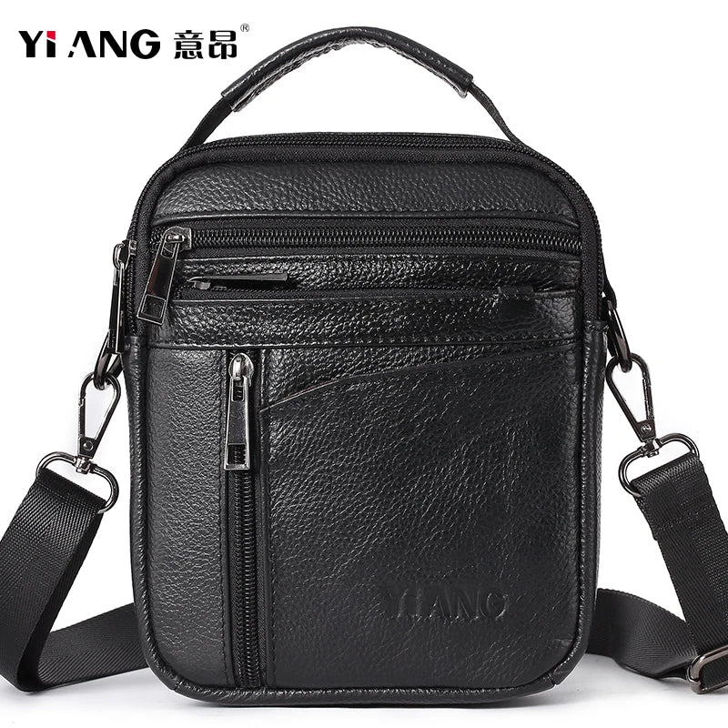 Men's Leather Laptop Bag Shoulder Briefcase