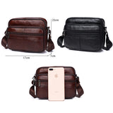 Men's Leather Messenger Bag Flap Crossbody Handbag Large Capacity