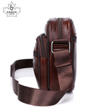 Men's Leather Messenger Bag Flap Crossbody Handbag Large Capacity