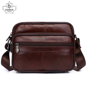 Men's Leather Messenger Bag Flap Crossbody Handbag Large Capacity