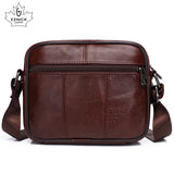 Men's Leather Messenger Bag Flap Crossbody Handbag Large Capacity