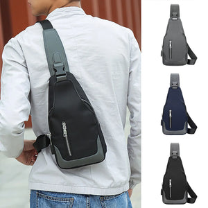 Men's Business Crossbody USB Chest Bag