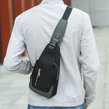 Men's Business Crossbody USB Chest Bag