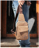 Men's Small Chest Sling Bag Travel Hiking Cross Body Messenger Shoulder Backpack