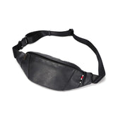 Men's Solid Chest bag PU Leather Waist bag Male small Messenger Bag zipper Vinta