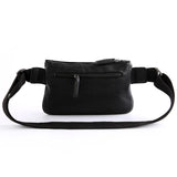 Men's Solid Chest bag PU Leather waist bag male Double zipper Crossbody bags