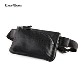 Men's Solid Chest bag PU Leather waist bag male Double zipper Crossbody bags