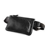 Men's Solid Chest bag PU Leather waist bag male Double zipper Crossbody bags