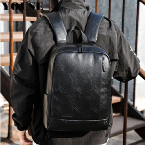 Men's Stylish Backpack for School Students Waterproof Leather Notebook