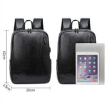 Men's Stylish Backpack for School Students Waterproof Leather Notebook
