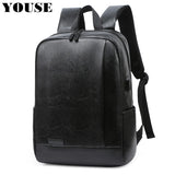 Men's Stylish Backpack for School Students Waterproof Leather Notebook