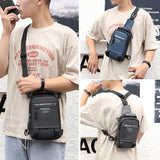 Men's USB Chest Bag Outdoor Crossbody Messenger Bag Waterproof Travel Backpack