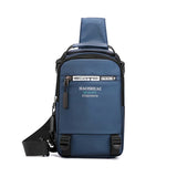 Men's USB Chest Bag Outdoor Crossbody Messenger Bag Waterproof Travel Backpack