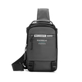 Men's USB Chest Bag Outdoor Crossbody Messenger Bag Waterproof Travel Backpack