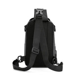 Men's USB Chest Bag Outdoor Crossbody Messenger Bag Waterproof Travel Backpack