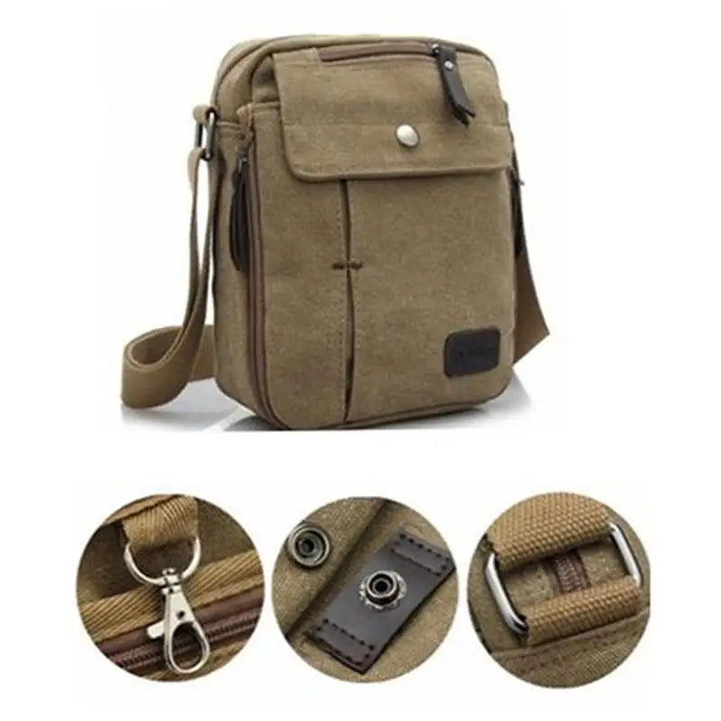 Men's Vintage Canvas Crossbody Bag Shoulder Messenger Bag Sling Bag
