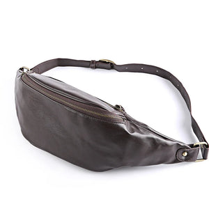 Men's Vintage Chest bag Crazy horse Leather Messenger Bag