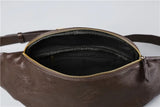 Men's Vintage Chest bag Crazy horse Leather Messenger Bag