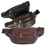 Men's Vintage Leather Messenger Bag Waist Pack Pouch