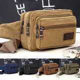 Men's Waist Bag Canvas Shoulder Bag Outdoor Fanny Pack