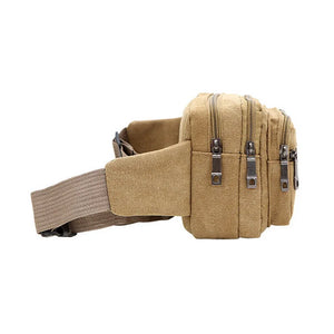 Men's Waist Bag Canvas Shoulder Bag Outdoor Fanny Pack