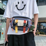 Men's Waist Bag High Street Chest Phone Purse Male Canvas Casual Satchel