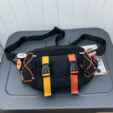 Men's Waist Bag High Street Chest Phone Purse Male Canvas Casual Satchel