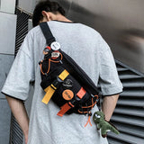 Men's Waist Bag High Street Chest Phone Purse Male Canvas Casual Satchel