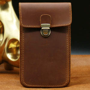 Men's Leather Waist Pack Fanny Pack Phone Bag Vintage Wallet Belt Loop