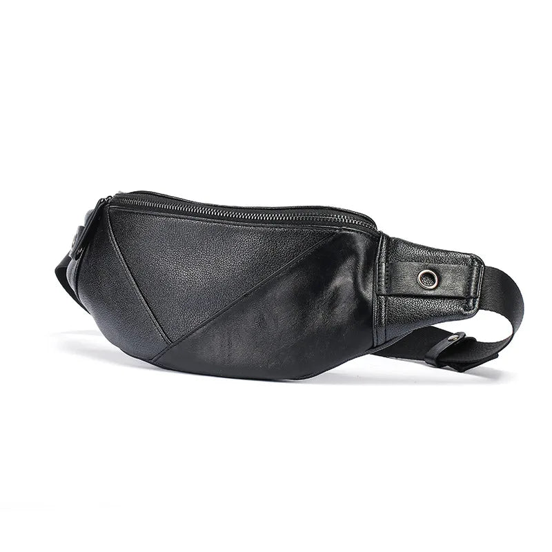 Men's Leather Waist Pack Phone Pouch Travel Bag Sling Bag