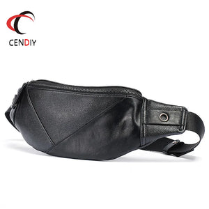Men's Leather Waist Pack Phone Pouch Travel Bag Sling Bag