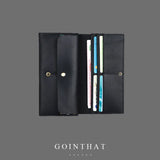 Men's Leather Wallet Clutch Bag Long Purse Billeteras Para Hombre