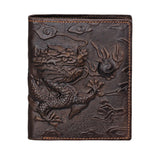 Men's Leather Wallet with Dragon Embossing RFID Protection