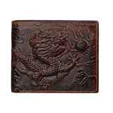 Men's Leather Wallet with Dragon Embossing RFID Protection