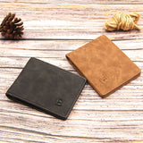 Men's Short Money Purse Frosted Retro Wallet